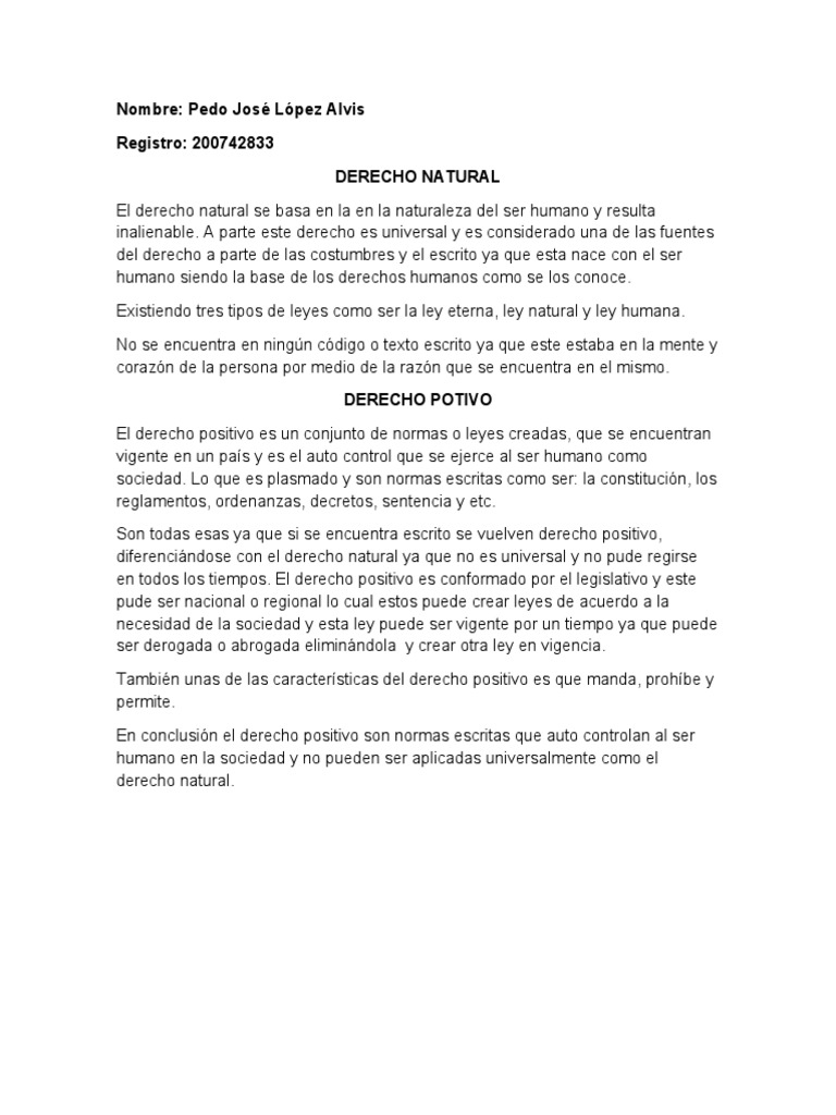 derecho natural y positivo